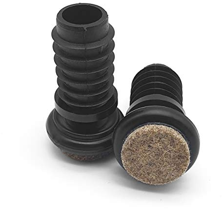 Enkotrade Gelenkgleiter mit Lamellen, 12er Set für Rohrinnen Ø 14,5-15 mm, Filz Möbelgleiter Stuhlgleiter Filzgleiter Bodenschutz Bodenschongleiter