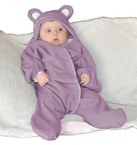 Baby Wrap blanket in Luxury Gift Box by BABY BLISS Star Wrap Fleece for Newborns Infants and Toddlers 2 – 12 Month’s Boy Girl Super Soft Great for Travel Strollers and Car Seats (Lilac)