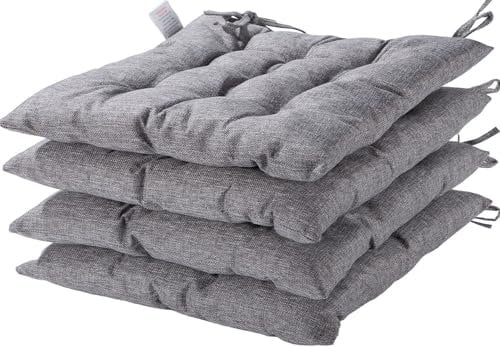 HAMO Seat Pad Cushions for Dining Chairs Set of 4, 40x40 cm, 16x16 inches (Grey9)
