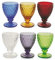 Paganohome 6 bicchieri a calice acqua - vino colore assortiti multicolore in vetro capacità 26 cl modello venezia (rosso trasparente lilla verde arancio celeste)