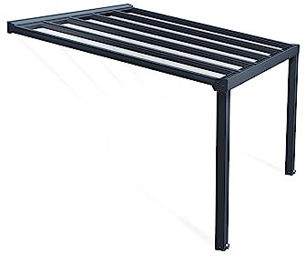 Canopia by Palram Veranda Pergola 3.4x3.7cm Patio Cover Polycarbonate Roof Stockholm Grey Clear