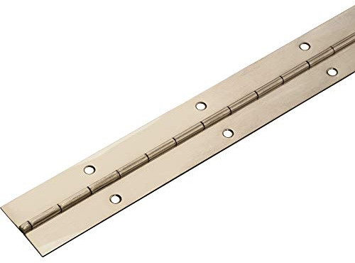 Gedotec Klavierband zum Schrauben | Türband gerollt Tür-Scharnier Metall vernickelt | 600 x 25 mm | robustes Klappscharnier | silber massiv | Möbelscharnier gebohrt | 1 Stück - Stangenscharnier