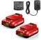 Powilling 2Pack 20V 3.5Ah Replacement Craftsman V20 Craftsman 20V Lithium Battery and Charger Kit for CMCB202 CMCB204 CMCB206 CMCB201 CMCB100 CMCB124 with CB102S Craftsman 20V Battery Charger