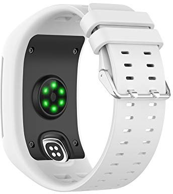 KINOEHOO Ersatzarmband kompatibel mit Polar M600 Edelstahl Armband Weiche Silikon Uhrenarmbänder.(Weiß)