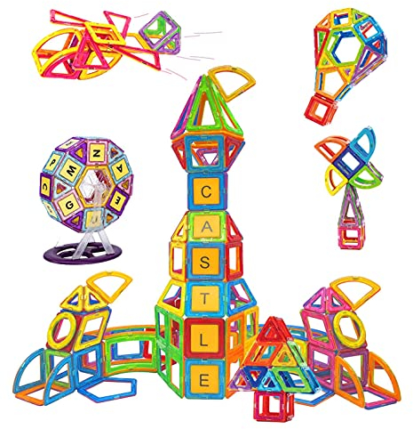 CONDIS Magnetische Bausteine 160 Teile, Magnetspielzeug Magneten Magnetbausteine Spielzeug Magnetspiele für Kinder Geschenk ab 3 4 5 6 7 8 Jahre Junge Mädchen Bauklötze Kinderspielzeug