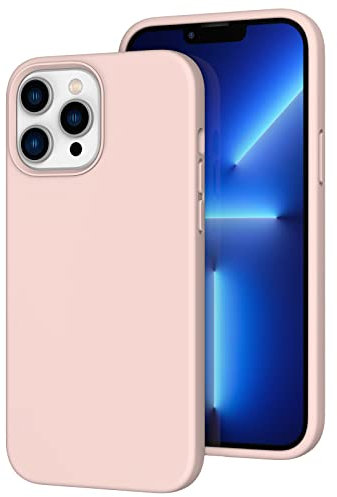 K TOMOTO Custodia Compatibile con iPhone 13 Pro Max, Protezione Cadute Anti-impronte Antigraffio Antiurto in Silicone Morbido al Tatto per iPhone 13 Pro Max 6,7 Pollici, Sabbia Rosa