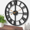 Pytha Sight Wanduhr Vintage Groß,Grosse Wanduhren Modern Wohnzimmer Ohne Tickgeräusche Schwarz Metall mit Römischen Ziffern für Küche,Büro,Esszimmer