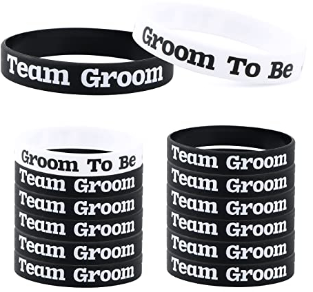 COLOFALLA 12 Pz Braccialetti Silicone Uomo Braccialetti Addio al Celibato Bracciale Uomo Gomma Sport Accessori Addio al Celibato Sposo Decorazioni Nuziali Matrimonio Team Groom to Be