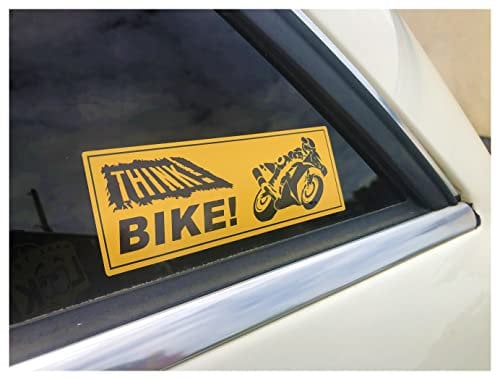 Think Bike Original Motorcycle Road Safety Printed Self Adhesive Car Bumper Window Sticker Decal