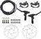 ZUKKA Bike Disc Brake Kit with 1 Pair Mountain Front and Rear Caliper Sets &160mm Rotors & Bicycle Brake Levers and Cable & 16 Bolts