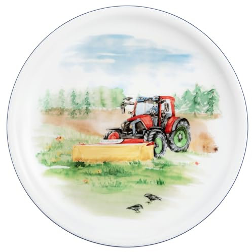 Seltmann 001.762033 Timeless Porzellan Teller Flach, Rund, Compact Dekor, Kinder Motiv, Bunt, 25.5cm Durchmesser