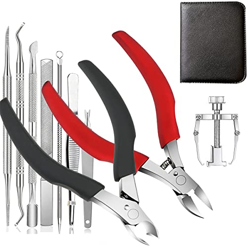 Nagelknipser, Nagelschere für Dicke und Kräftige Zehennägel, Eingewachsene Zehennägel Nagelzange, Rostfreier Stahl Nagelknipser kopfschneider für Erwachsene Senioren,Profi Fußnagelzange Set