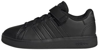 adidas Grand Court Elastic Lace and Top Strap Shoes Tennisschuhe, Core Black/Core Black/Grey Six, 32 EU