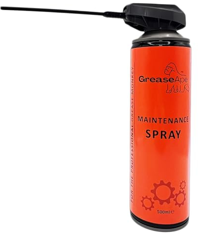 GreaseApe Maintenance Spray Lubricant – Multi Purpose Penetrating Oil – Water Displacement Spray Grease – Anti Corrosion - 500ml - Effective Lubrication – Releasing Oil Aerosol