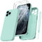 Qasyfanc für iPhone 11 Pro Hülle mit 2 Stück Hartglas Schutzfolie, Silikon Case Ultra Dünn Microfiber Kameraschutz Rundumschutz Anti-Kratzer Handyhülle für iPhone 11 Pro 5.8'' - Mintgrün