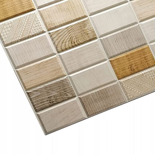 Deccart - 3D Wandpaneele Deckenplatten Deckenverkleidung Paneele PVC Wandverkleidung Wall Deko Panel Wand Panels Wandplatten Küche, Schlafzimmer, Wohnzimmer Küchenrückwand | Matt Wood | 6 Stück