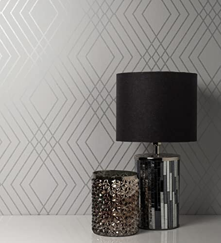 GAULAN - 500680904 Papier Peint lessivable géométrique Moderne avec Lignes métallisées pour Mur Salon Chambre Salle à Mange tête de lit - Échantillon DIN A4