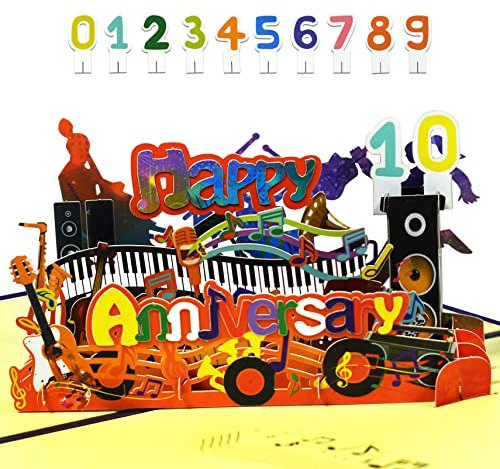 GREETING ART Glückwunschkarte zum Jahrestag für Ehemann und Ehefrau, Pop Up Karte zum Jahrestag für Paare, Glückwunschkarte zum Jahrestag für Ehemann, Karte zum Hochzeitstag für die Ehefrau