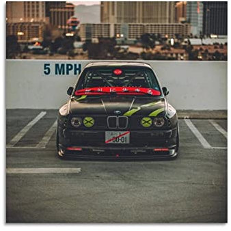 Sportwagen-Poster für BMW E30 M3 JDM Auto Rennauto Dekorative Malerei Leinwand Wand und Kunst Bild Familie Schlafzimmer Dekor 40 x 40 cm
