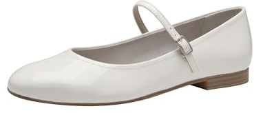 Tamaris Damen Riemchen-Ballerina Vegan; WHITE PATENT/weiß; 39