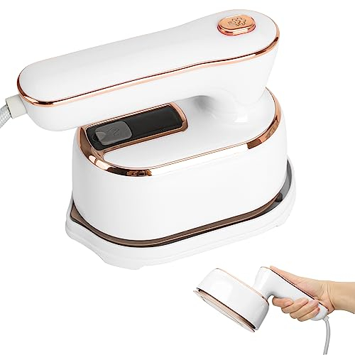 Steam Iron,1000w Two Rades Clothes Steamer Portable Handheld Garment Steamer Rotating Mini Steam Travel Iron Mini Garment Steamer Home Travel Iron for Dry & Wet Ironing with 100ml Water Tank, White