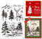 INFUNLY Weihnachten Hirsch Wald Silikon Clear Stamp Schneeflocke Berg Baum Clear Rubber Stamp Weihnachten Hintergrund Stempel Danke Clear Stamps Weihnachtsbaum Stempel Für Kartenherstellung DIY