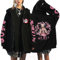 zhedu Kamado Nezuko Sweat à Capuche Zippé Graphique Harajuku Manches Longues Y2k Décontracté Surdimensionné Hip Hop Punk Streetwear Manteau (Color 01,4XL)