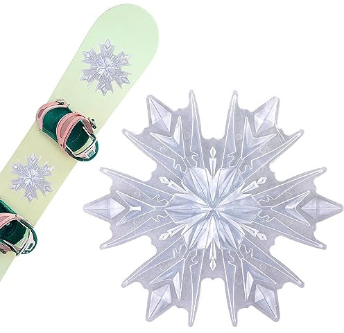 BOXOB 2 Stück Snowboard Stomp Pad, 3D Klare Snowboardmatte mit Zarter Schneeflockenform Rutschfestes Snowboard für Snowboards Grip Pads