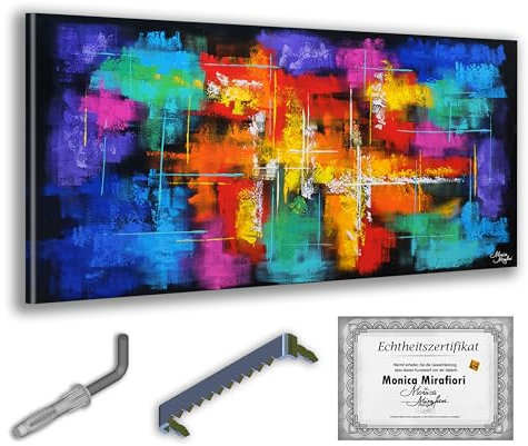 Monica Mirafiori I 100% HANDGEMALT I Gemälde One Moment 140x70cm | Gemälde Handgemalt | Acrylgemälde | Sehr Großes Acrylbild I Moderne Kunst I Kunstbilder
