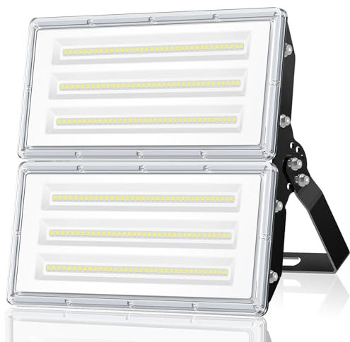 ANNIFUNLY Focos LED Exterior 200W 20000LM Potente Proyector LED Exterior Con Ángulo de Haz Amplio, IP67 Impermeable Floodlight Outdoor Blanco Fría 6500K, Luces Exterior para Jardín, Patio, Arena
