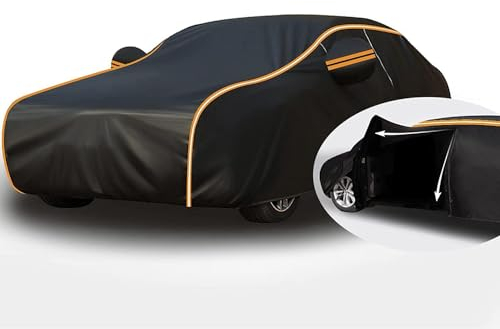ENTYZE Auto Komplette Autoabdeckungen für Opel Adam 2012-2019 Oxford-Stoff Allwetterschutz Maßgeschneiderte Autoplane Autogarage Abdeckung,Add Cotton-B