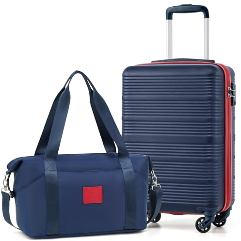 COOLIFE Cabin Suitcase 55x35x20cm for Ryanair, Cabin Bag 40x25x20cm 20L | Hand Luggage Suitcase for Short Travel, Lightweight ABC+PC, TSA Lock, YKK Zipper, Telescopic Handle, 4x360° Spinner Wheels