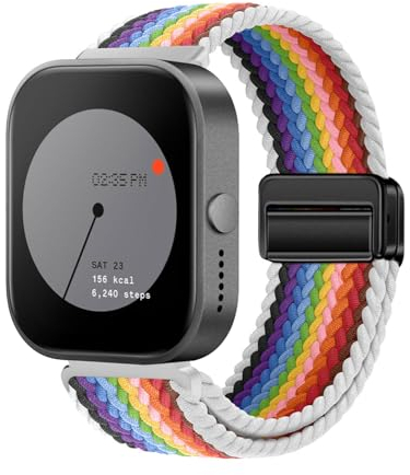 KUWAI Nylonarmband für Nothing Watch Pro Armband Nylon Geflochten Magnetische Armbänder mit CMF by Nothing Watch Pro Armband für Damen Herren Armband mit Nothing Watch Pro Armband (R)