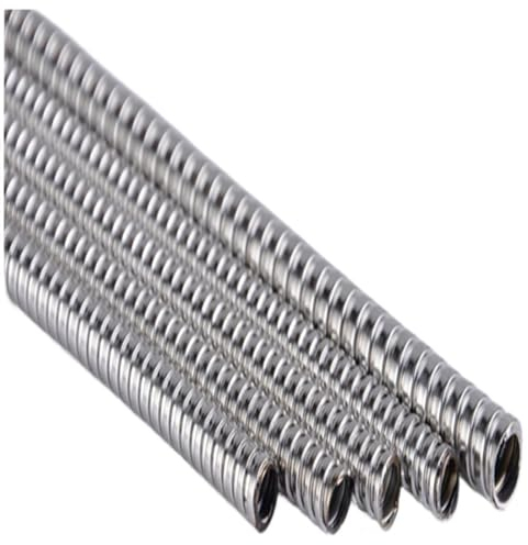 Kabelführungshülse 1 Stück 304 Edelstahl Metall Gewindeschlauch Metall Kabelhülse Rohr Metall Flexibler Kabelkanal (Color : ID7mm OD9mm)