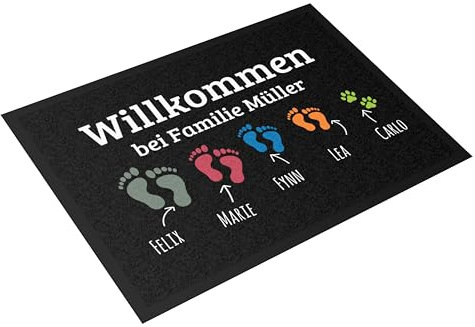 printplanet® - Fußmatte selbst gestalten - individuell Bedruckt - Layout: Fußabdruck 4 - Größe 80 cm x 60 cm