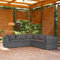 Blukee 5-TLG. Garten-Lounge-Set mit Kissen Poly Rattan Grau #5 Gartenlounge Outdoor Balkonlounge Garden Furniture Sets Balkonsofa Gartensofa Loungemöbel Balkon Terrassenmöbel Set