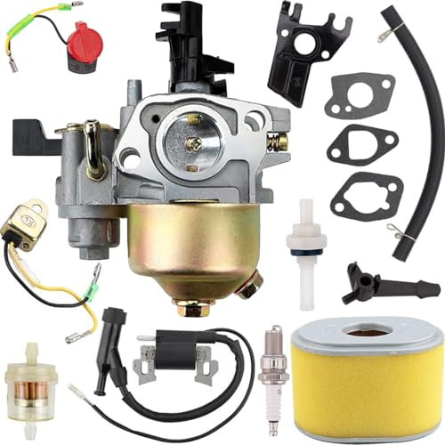 Qiuwanzia GX160 GX200 Carburatore Compatibile con Motore Honda GX200 GX168 GX160 GX140 GX120 5HP 5.5HP 6.5HP, con Kit di Messa a punto del Filtro dell'Aria 17210-ZE1-517