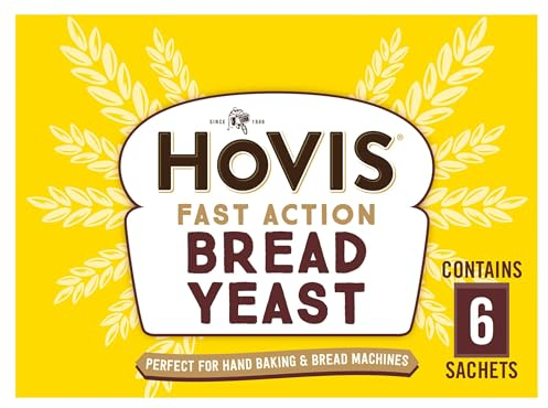 Hovis Fast Action Yeast for Bread, Pack of 6, 7g Sachets, A blend of dried yeast and bread improvers, Perfect for Hand Baking & Bread Machines, Suitable for Vegetarians