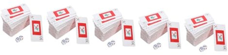 Abaodam 10sätze Tragbare Mahjong-Spielkarten Chinesische Mahjong-Karten Mit Würfeln Praktischen Box Für Und Für Spielabende Und Partys