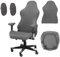 Moorle Gaming Chair Covers, Gaming Chair Covers Stretch 4 Piece, Grey Computer Chairs Cover with Armrest and Back Cover for Game Computer Office Chairs