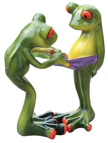yupeuooe Yoga-Frosch-Ornament, Yoga-Frosch-Gartenskulptur, Yoga-Tierstatue aus Harz, Garten-Yoga-Frosch-Dekoration, Romantisches Froschpaar, lustige Frosch-Statue, Frosch Ornamente Gartenskulpturen