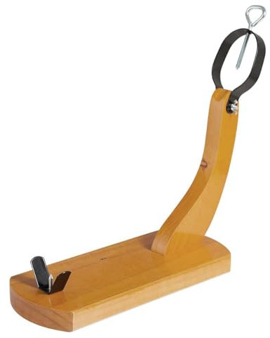 PALUPLUS Porta Prosciutto in Legno Modello Gondola, Misura 40x16,5x40 cm, Fermaprosciutto con Morse Verniciate per Taglio preciso a Mano a Coltello, Supporto per Prosciutto Intero -608