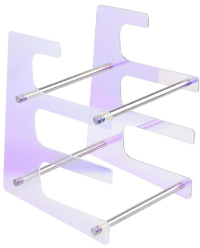 Vriusi Keyboard Display Stand for Desktop, Multilayer Keyboard Organizer, Three-layer Mechanical Keyboard Storage Rack, Colorful Mechanical Keyboard Stand, Acrylic Game Keyboard Plate Holder for Desk