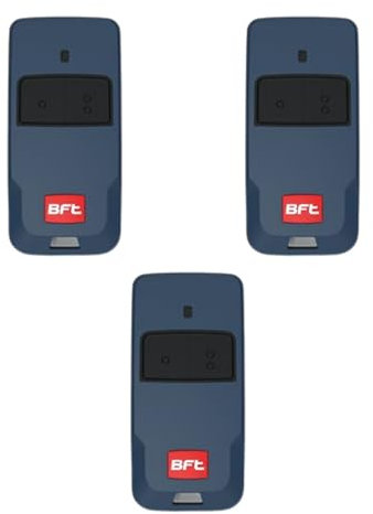 BFT MITTO COOL C2 (sostituisce MITTO 2B Ref: rcb02 r1) - Telecomando blu a 2 pulsanti per cancelli e porta del garage - 433,92 MHz - Codice girevole - U-Security (blu set di 3 telecomandi)