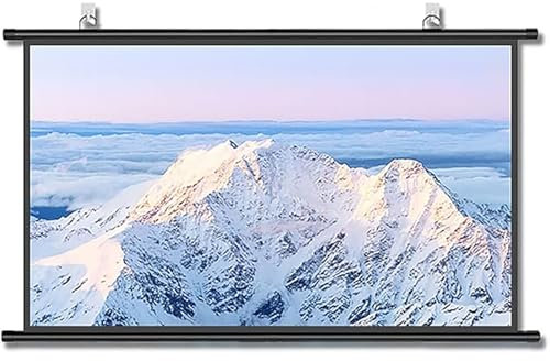 JDSHFEN Projector Screen 60'' 72'' Projector Screen Manual Pull Down 4:3 16:9 HD Retractable Widescreen 4K 3D HD Movie Screen Winkle-Free Projection Screen Suitable，Gray fiberglass-4:3 72