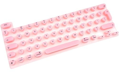 Majeree Keyboard Cover for Long Nails, Raised Silicone Keyboard Protector Compatible with MacBook Pro 13/14/16 (2020-2024), MacBook Air 13/13.6/15 for Office and Study Use (EU ANSI) (Pink)