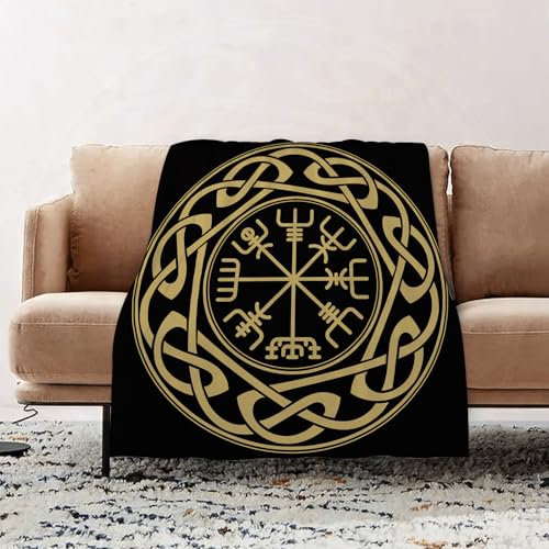EOMKSE Kuscheldecke Flauschig Decke - weiche warme Fleecedecke 100x130cm als Decke Sofa, Vegvisir - isländischer Wegweiser oder Wegweiser ist ein isländischer magisc,Wohndecke oder Couchdecke überwurf