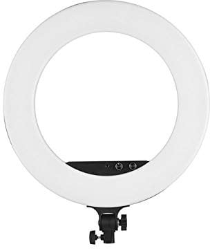 Led Ring Light 18inch LED Ring Light 80W Dimmable 3200K-5800K Bi-color With Mirror Phone Holder Carrying Bag (Color : White, Size : Eu)