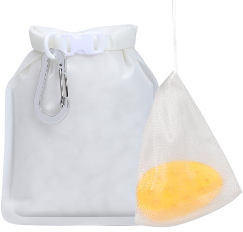 Lancry Travel Soap Case Container,Waterproof Leak Proof Travel Soap Bag with Bubble Mesh Bag,Quick Dry Soaps Case Holder Box for Shampoo Bars（Without Soaps） (White)