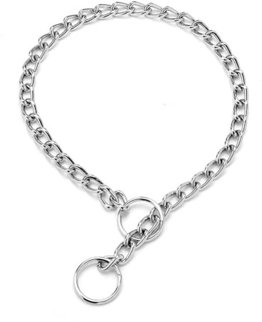 Silber Choker Halsband für große Hunde, Metall Schlupf Hund Kette Halsbänder Heavy Duty Ausbildung Martingal Halsbänder für kleine mittlere große Rasse Haustiere Jungen Mädchen, X-Large